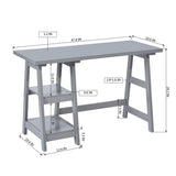 47" Writing Desk/Computer Desk with Open Tier , Constructed with Full Wood , Woodgrain Finish is Easy To Clean