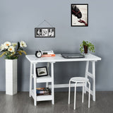 47" Writing Desk/Computer Desk with Open Tier , Constructed with Full Wood , Woodgrain Finish is Easy To Clean