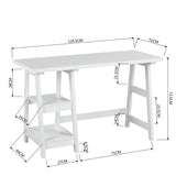 47" Writing Desk/Computer Desk with Open Tier , Constructed with Full Wood , Woodgrain Finish is Easy To Clean