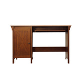 47" Writing Desk Espresso Writing Desk with Keyboard Tray and Enclosed Adjustable Shelf Cabinet - Home Office and Study