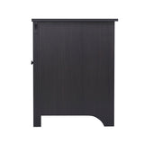 47" Writing Desk Espresso Writing Desk with Keyboard Tray and Enclosed Adjustable Shelf Cabinet - Home Office and Study