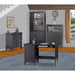 47" Writing Desk Espresso Writing Desk with Keyboard Tray and Enclosed Adjustable Shelf Cabinet - Home Office and Study