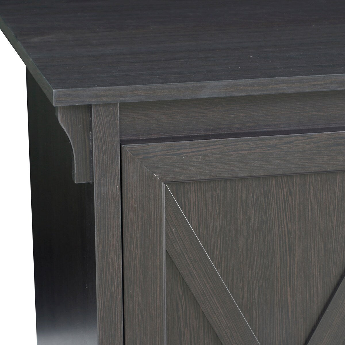 47" Writing Desk Espresso Writing Desk with Keyboard Tray and Enclosed Adjustable Shelf Cabinet - Home Office and Study