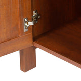 47" Writing Desk Espresso Writing Desk with Keyboard Tray and Enclosed Adjustable Shelf Cabinet - Home Office and Study