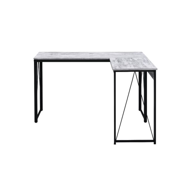 47"L Industrial Zetri Home Office Writing Computer Desk with Wood Top and Reverse V-Shaped Metal Support Frame