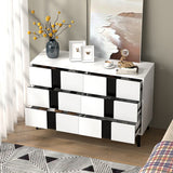 47"W 6 Drawer Dresser sideboard,Side Table Large Storage Cabinet Living Room，side cabinet