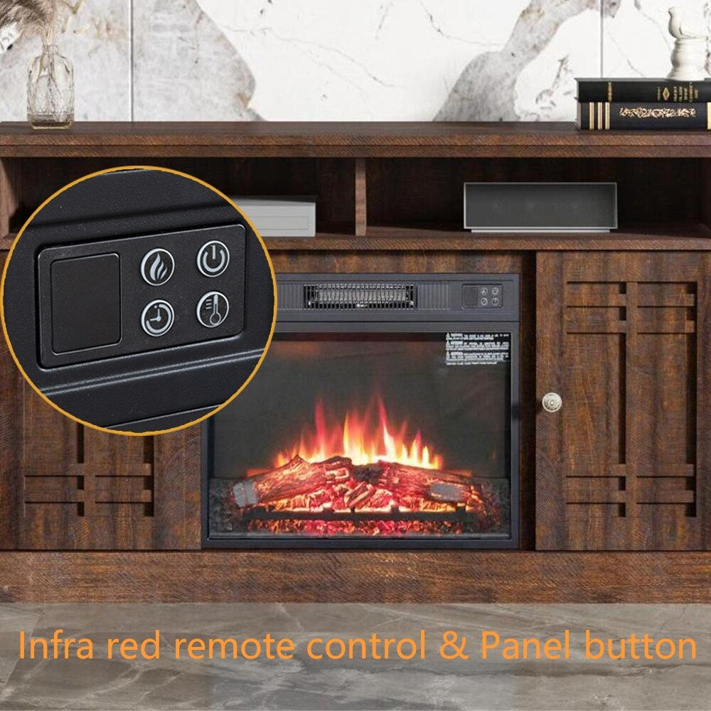 47"W Fireplace TV Stand & Entertainment Center, Remote Control - 47.64" L X 15.75" W x 29.13" H