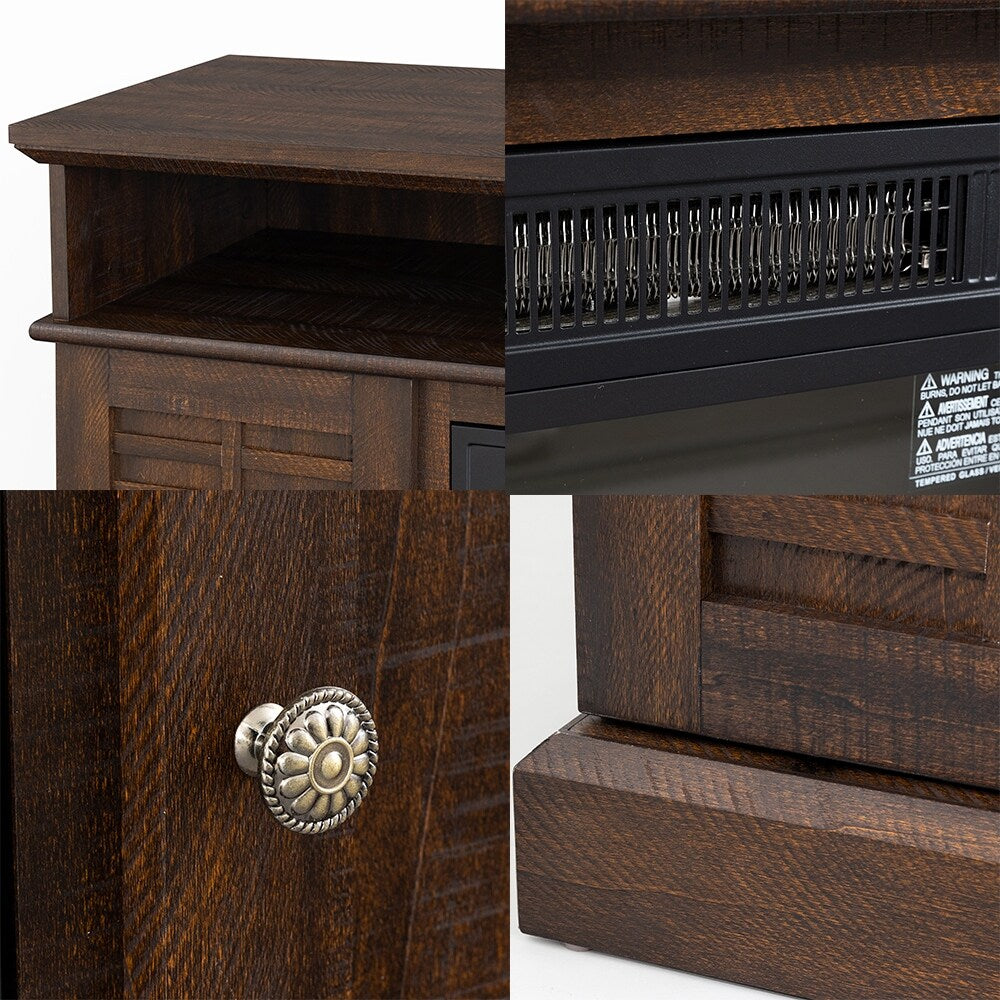 47"W Fireplace TV Stand & Entertainment Center, Remote Control - 47.64" L X 15.75" W x 29.13" H