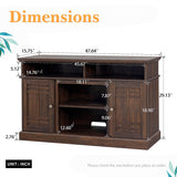 47"W Fireplace TV Stand & Entertainment Center, Remote Control - 47.64" L X 15.75" W x 29.13" H