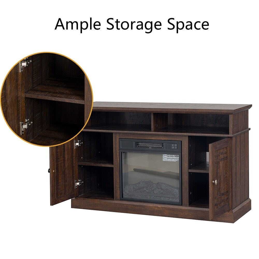 47"W Fireplace TV Stand & Entertainment Center, Remote Control - 47.64" L X 15.75" W x 29.13" H