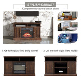47"W Fireplace TV Stand & Entertainment Center, Remote Control - 47.64" L X 15.75" W x 29.13" H