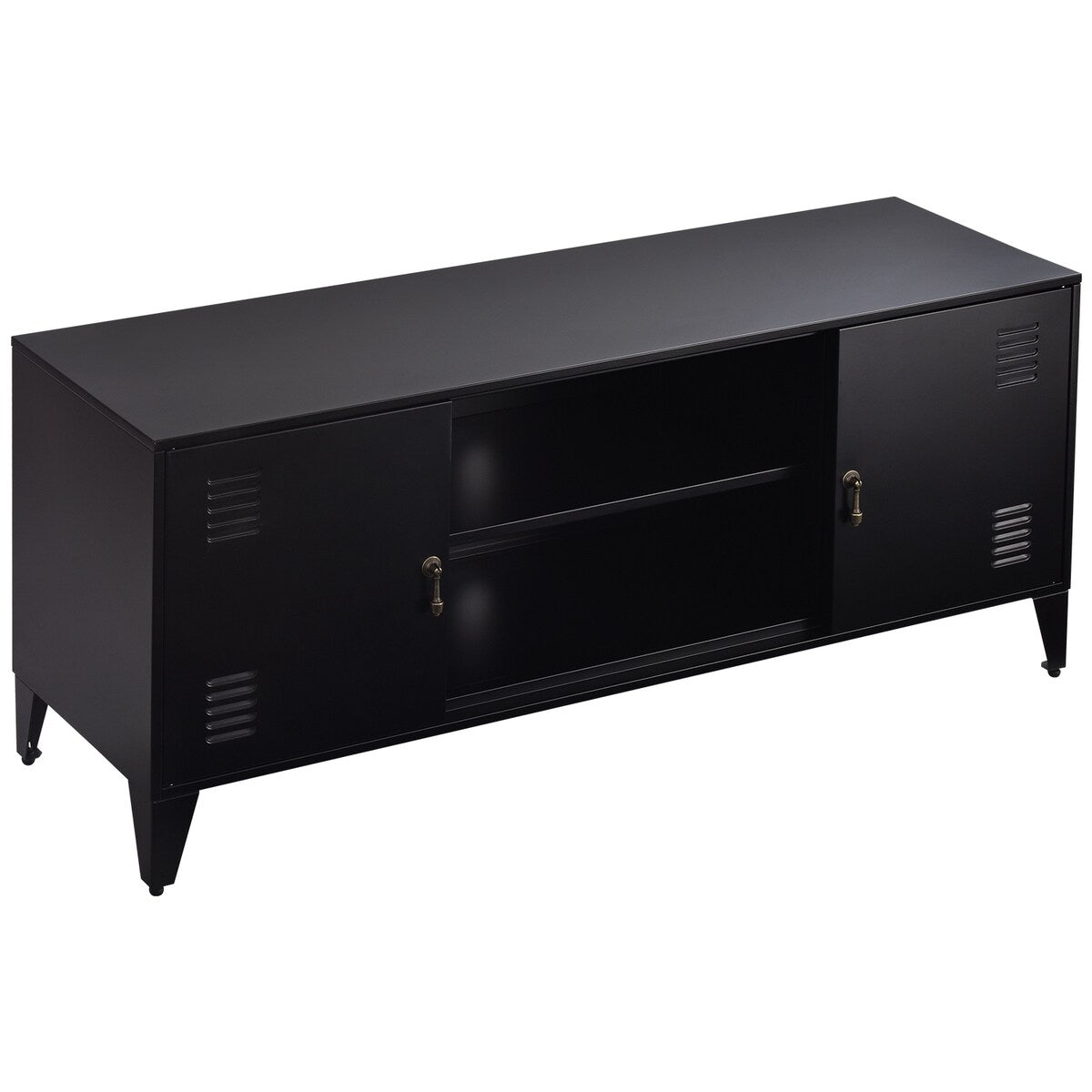47''W Industrial Metal Storage TV Stand with 2 Door Cabinet&2-Tier Shelf