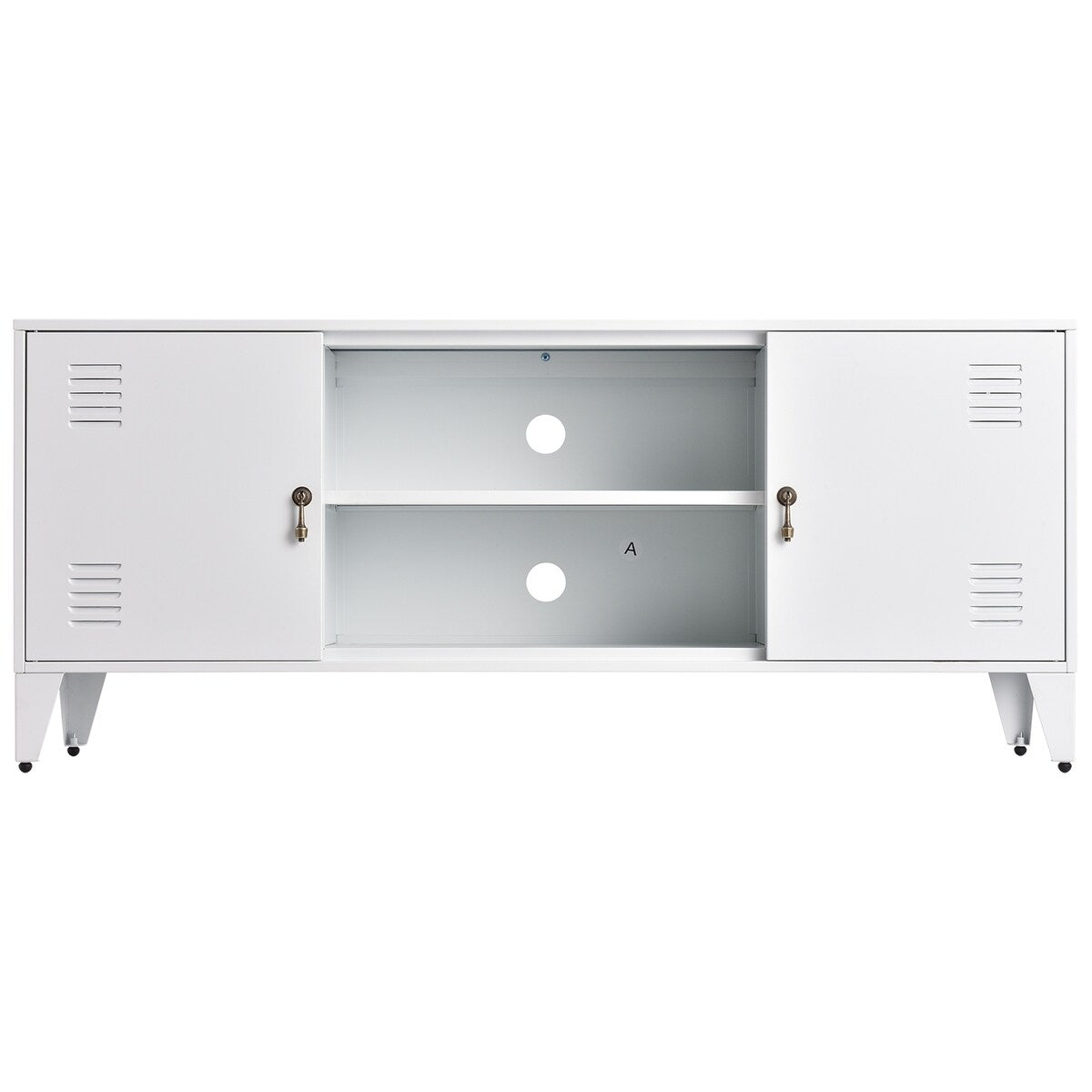 47''W Industrial Metal Storage TV Stand with 2 Door Cabinet&2-Tier Shelf