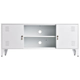 47''W Industrial Metal Storage TV Stand with 2 Door Cabinet&2-Tier Shelf