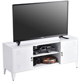 47''W Industrial Metal Storage TV Stand with 2 Door Cabinet&2-Tier Shelf