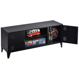 47''W Industrial Metal Storage TV Stand with 2 Door Cabinet&2-Tier Shelf