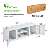 47''W Industrial Metal Storage TV Stand with 2 Door Cabinet&2-Tier Shelf