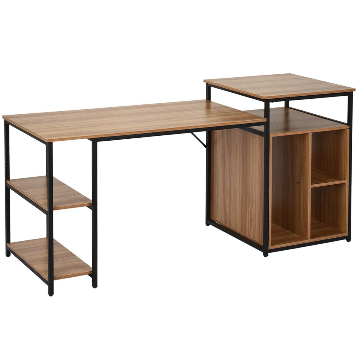 47in Computer Desk With Printer Stand and Bookshelf