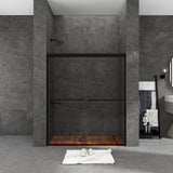 48/54/60 Inch Double Sliding Framed Shower Door with Clear Tempered Glass