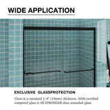 48/54/60 Inch Double Sliding Framed Shower Door with Clear Tempered Glass