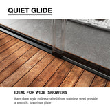 48/54/60 Inch Double Sliding Framed Shower Door with Clear Tempered Glass