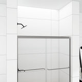 48/54/60 Inch Double Sliding Framed Shower Door with Clear Tempered Glass