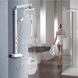 48" Aluminium Alloy Shower Panel Rainfall Body Jets w/Hand Head Shower
