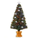 National Tree Company 4 ft. Fiber Optic Double Bell Tree in Gold Column Base-Multi-CUL