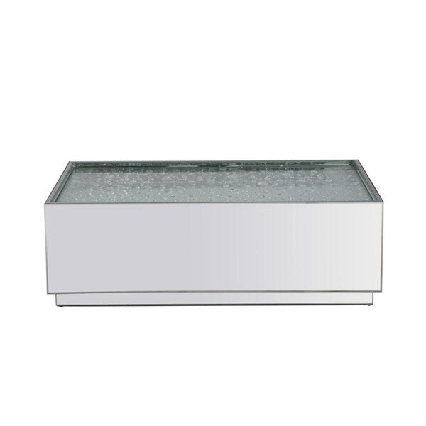 48 Inch Mirrored Rectangle Crystal Coffee Table