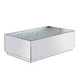 48 Inch Mirrored Rectangle Crystal Coffee Table