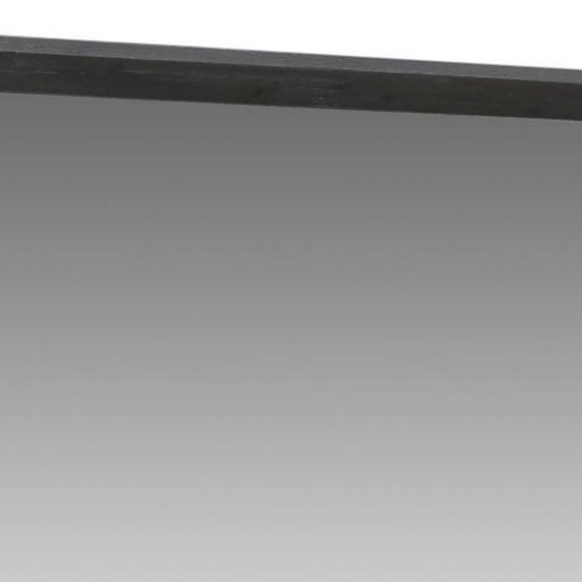 48 Inch Rectangular Wooden Frame Beveled Mirror, Gray
