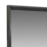 48 Inch Rectangular Wooden Frame Beveled Mirror, Gray