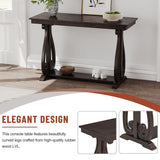 48-Inch Rustic Vintage Console Table --- Farmhouse Style Entryway Table with Open Shelf and Sturdy Construction