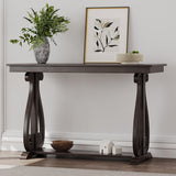 48-Inch Rustic Vintage Console Table --- Farmhouse Style Entryway Table with Open Shelf and Sturdy Construction