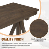 48-Inch Rustic Vintage Console Table --- Farmhouse Style Entryway Table with Open Shelf and Sturdy Construction