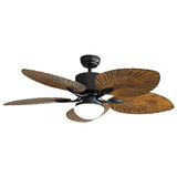 48 Inch Tropical Ceiling Fan With 3 Speed Wind 3 Color Dimmable Led Light Remote Control Reversible BLDC Motor