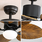 48 Inch Tropical Ceiling Fan With 3 Speed Wind 3 Color Dimmable Led Light Remote Control Reversible BLDC Motor
