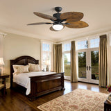 48 Inch Tropical Ceiling Fan With 3 Speed Wind 3 Color Dimmable Led Light Remote Control Reversible BLDC Motor