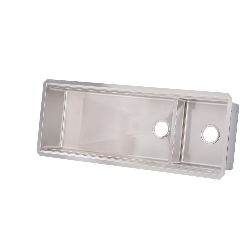48 Inch Workstation Undermount 16 Gauge Double Bowl Stainless Steel Kitchen Sink w/ Integrated Ledge, 15mm Radius Accessories