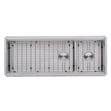 48 Inch Workstation Undermount 16 Gauge Double Bowl Stainless Steel Kitchen Sink w/ Integrated Ledge, 15mm Radius Accessories
