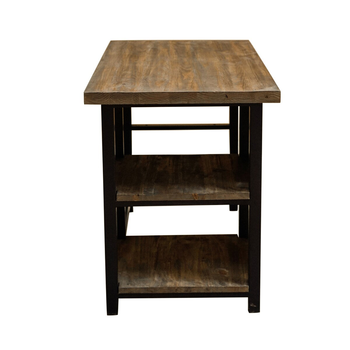 48 Inch Writing Desks with 2 Shelves , Exquisite Workmanship of a Solid Wood Top with Metal Legs