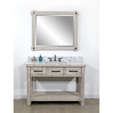 48"Rustic Solid Fir Single Sink Bathroom Vanity with Natural Stone Top-No Faucet