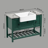 48 in.W x 20 in.D x 33.60 in.H Solid Wood Bathroom Vanities Without Tops
