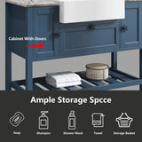 48 in.W x 20 in.D x 33.60 in.H Solid Wood Bathroom Vanities Without Tops