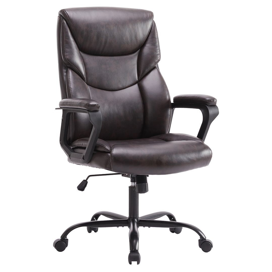 48-inch Mid-century Adjustable Swivel PU Leather Office Chair
