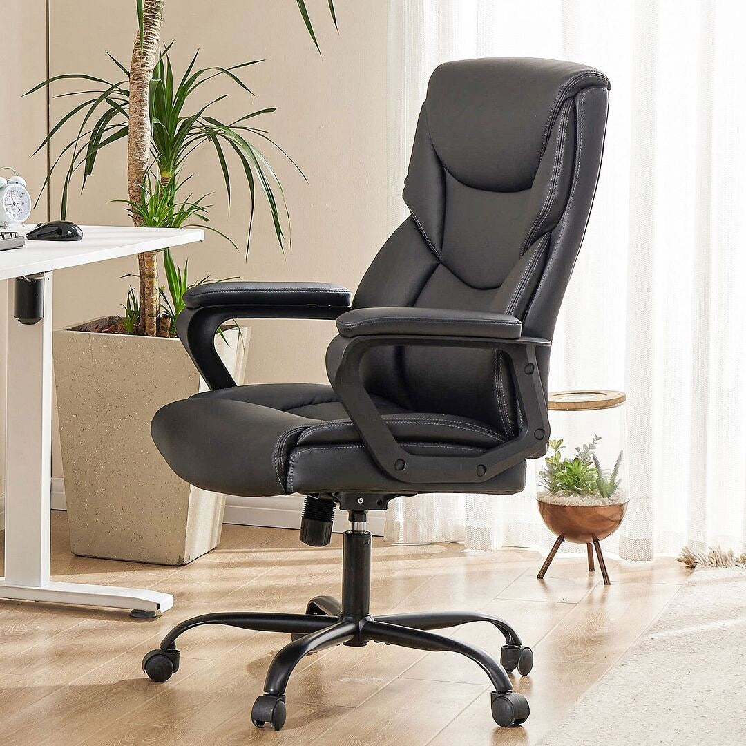 48-inch Mid-century Adjustable Swivel PU Leather Office Chair