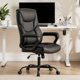 48-inch Mid-century Adjustable Swivel PU Leather Office Chair