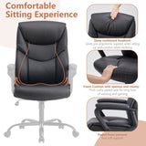 48-inch Mid-century Adjustable Swivel PU Leather Office Chair