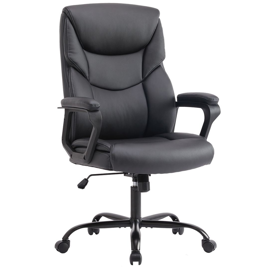 48-inch Mid-century Adjustable Swivel PU Leather Office Chair