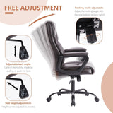 48-inch Mid-century Adjustable Swivel PU Leather Office Chair